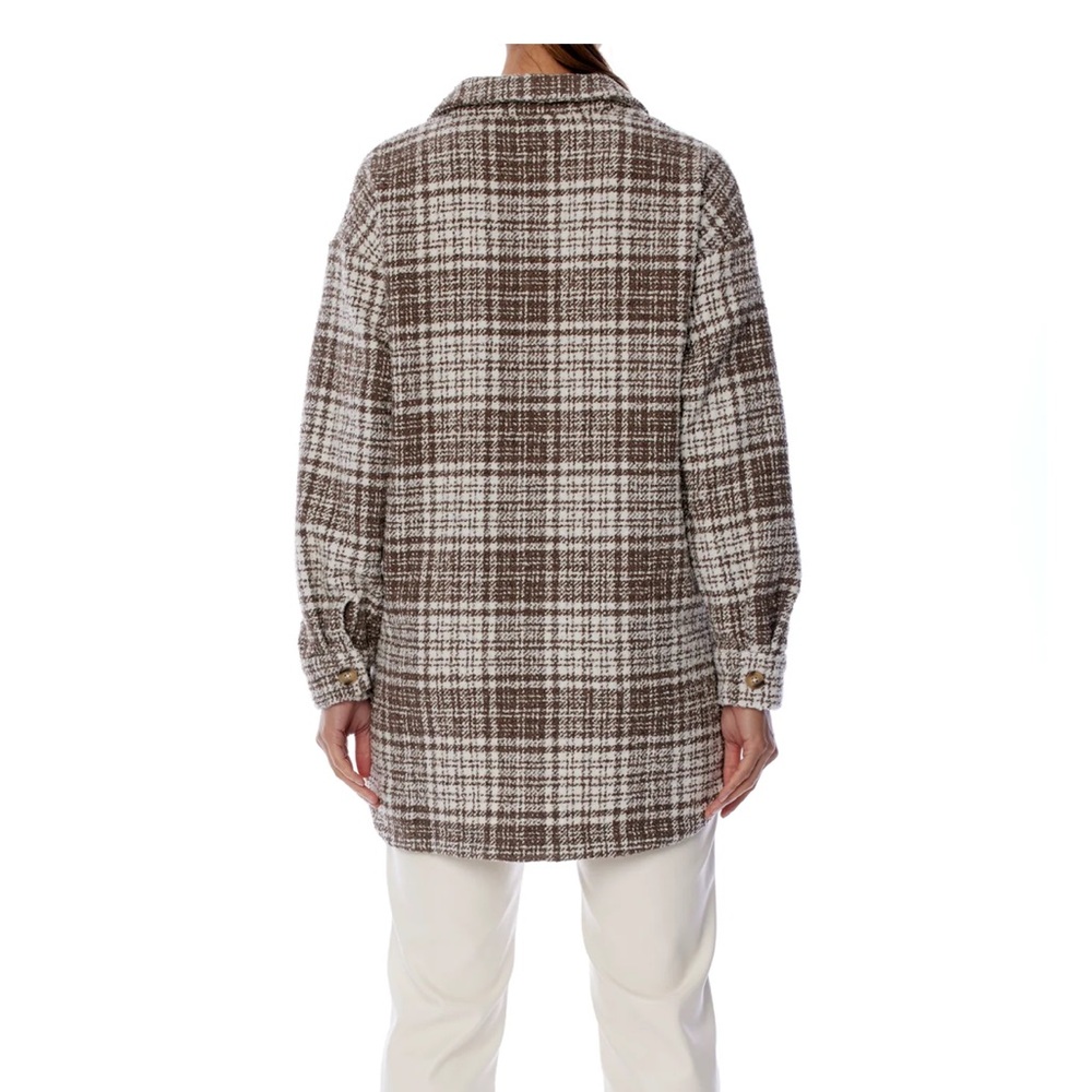 LBLC The Label Plaid Shacket Pamela Button-Up Medium - Picture 2 of 4